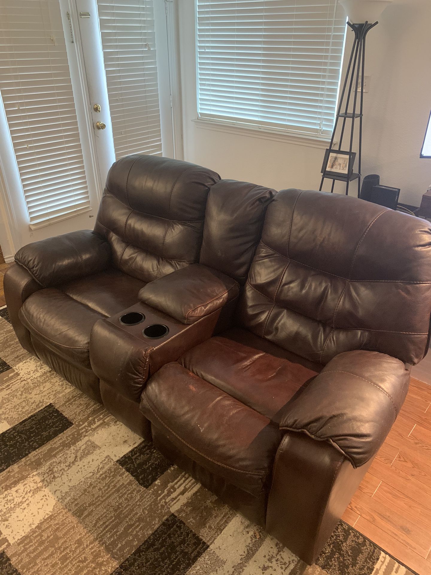 Brown Leather Recliner/ Couch