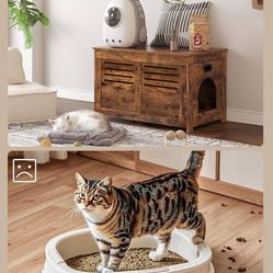Cat Litter Box Enclosure Rustic Vintage Brown Fully Assembled