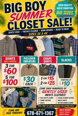 🔥 BIG BOY SUMMER CLOSET SALE — MEN’S 3X & 4X! 🔥