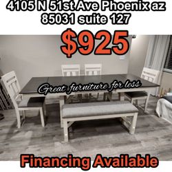 6 PCs Dining Table Set Include Table 4 Chairs And Bench Brand New