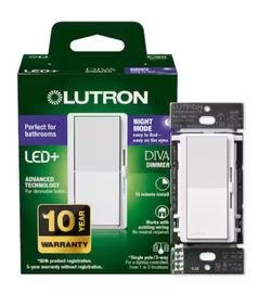 Lutron Diva LED+ Dimmer Switch with Night Mode, 150-Watt, Single-Pole or 3-Way, White