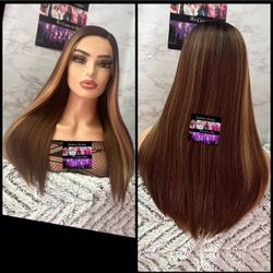 Human Hair Blended Lace Front Wig 