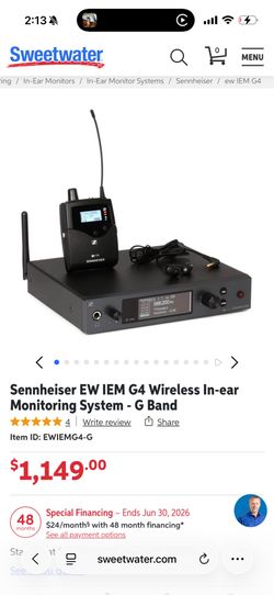 Sennheiser ew iem G4 wireless system