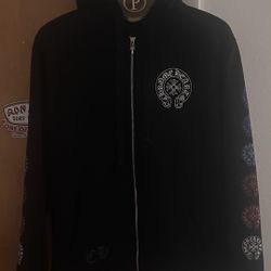 Chrome Hearts Horseshoe Loge Zip Up Hoodie 'Black' Sz L