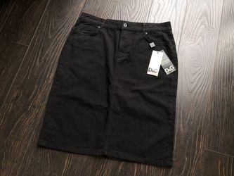 Dolce & Gabbana Women's Black Jean Logo Denim Pencil Skirt Size 31 New With Tags