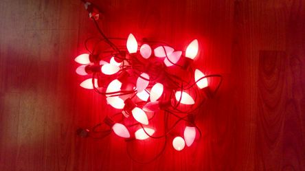 Vintage C-9 Christmas String Lights Red