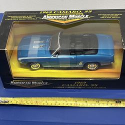 ERTL AMERICAN MUSCLE 1969 CHEVY CAMARO SS CONVERTIBLE 1:18 DIECAST MODEL CAR