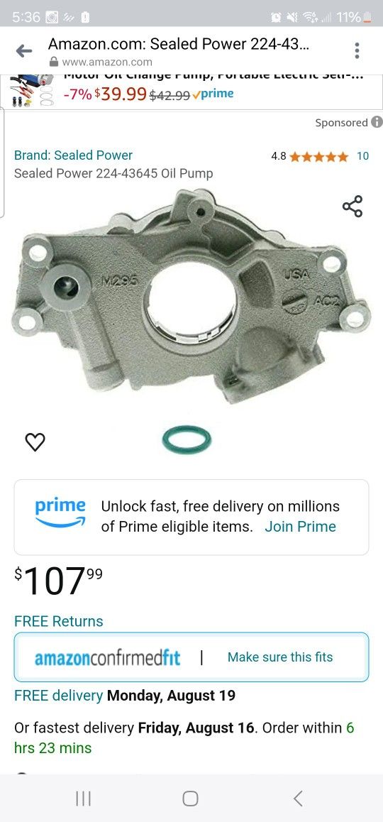 2001 Chevy Silerado 1500hd Oil Pump