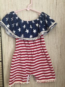 Patriotic Toddler Girl Romper