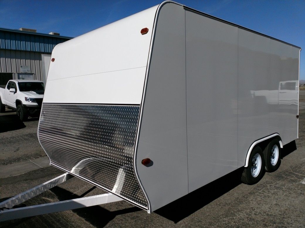 Enclosed trailer with nice style and high quality workmanship. Car carrier for Razor, sandrail, cars, quads, motorcycles. 7000# GVWR.