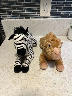 Zebra and Camel Stuffed Animal Plush Set