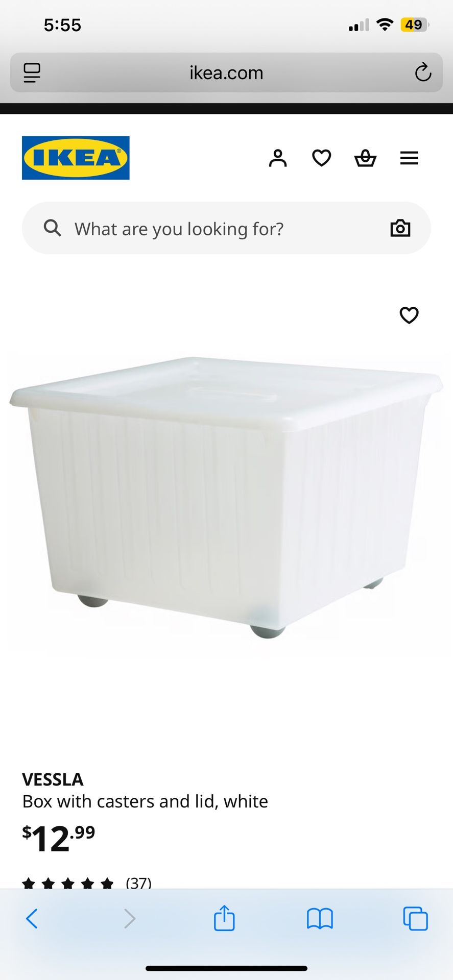 IKEA Toys Storage Box With Lid And Wheels