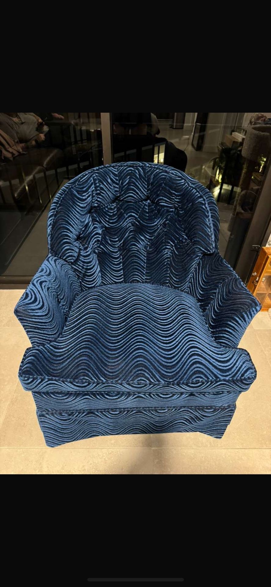 Accent Chair , Butacon De Gamusa Azul