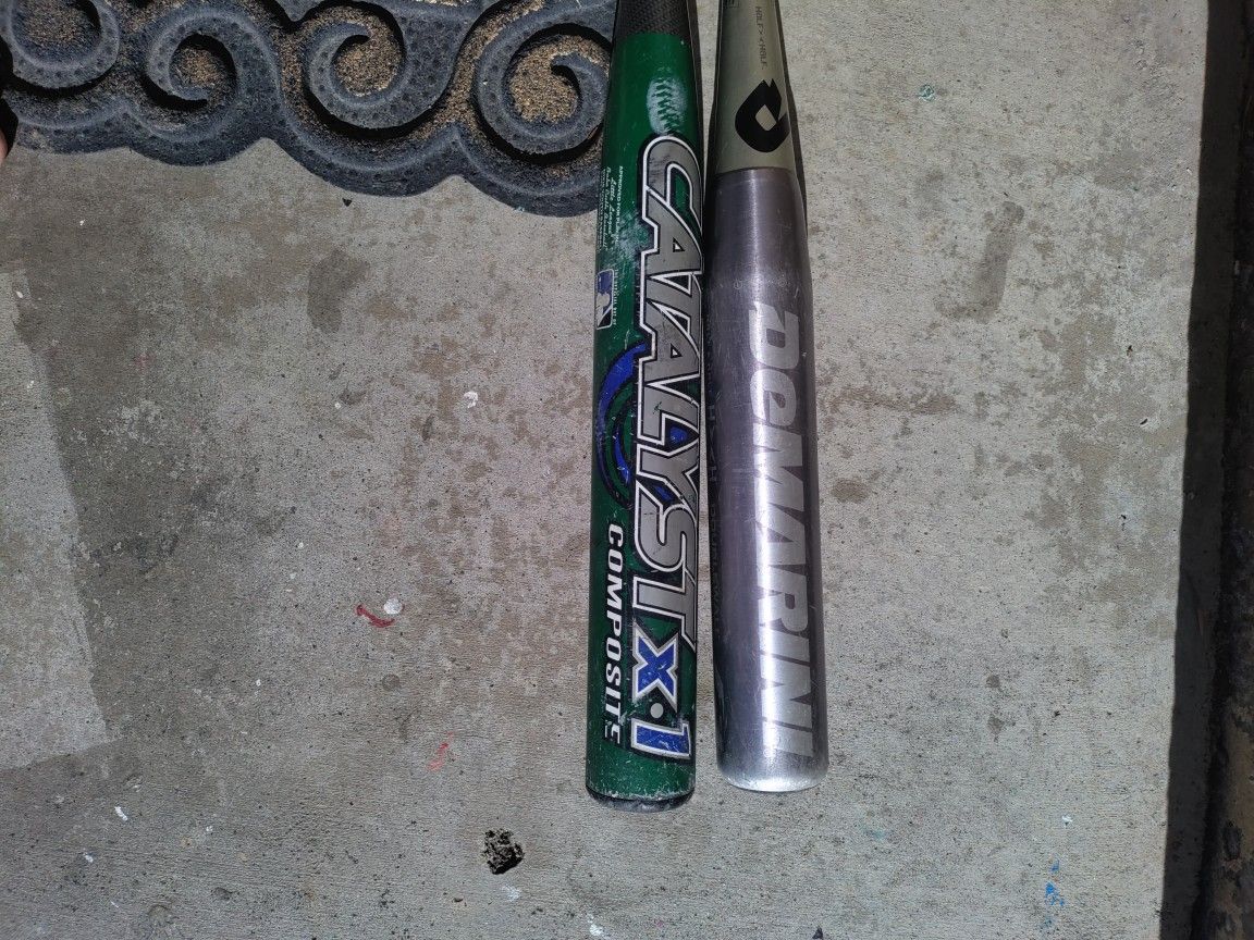 2 Baseball Bats Demarini F3 & Catalyst Louisville Slugger TPX