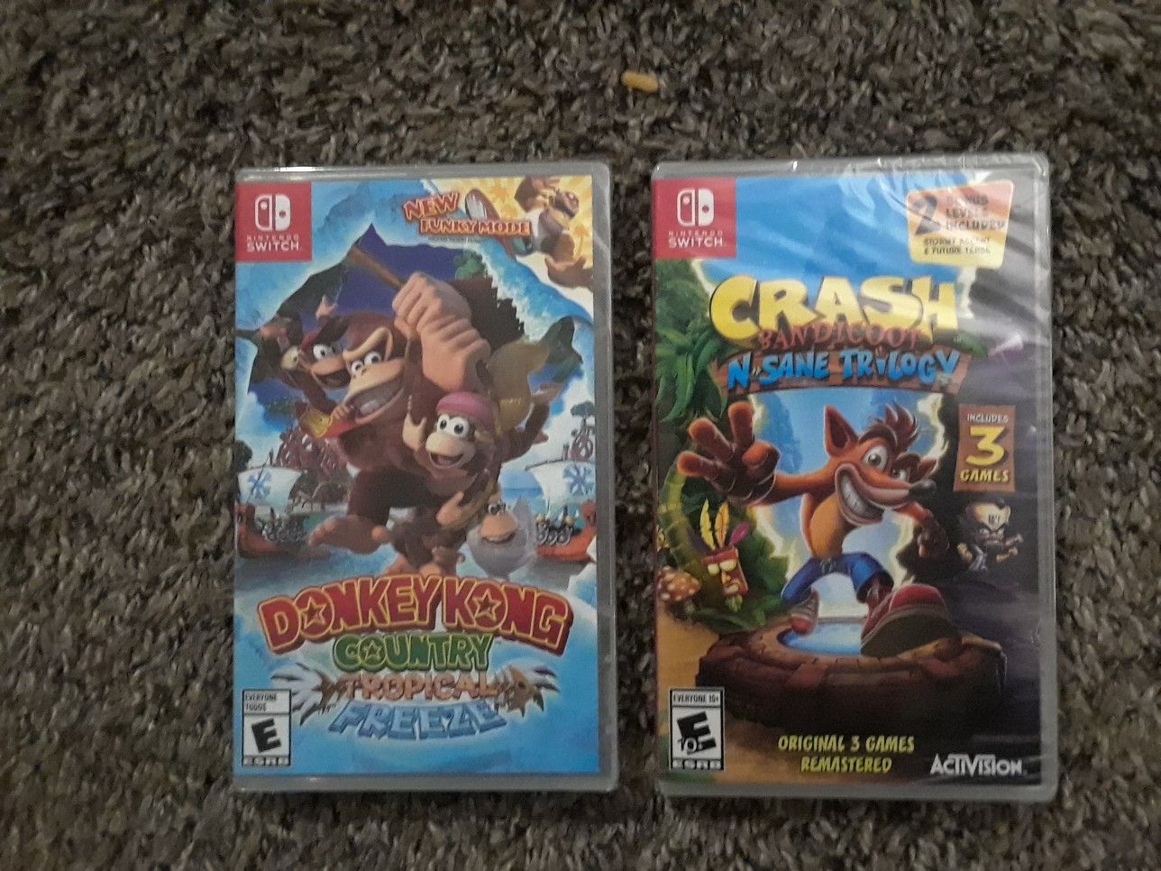 Nintendo switch Donkey Kong country tropical freeze,crash bandicoot n-sane trilogy