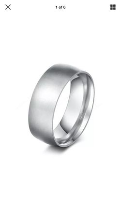 8mm Polished Silver Stainless Steel Ring