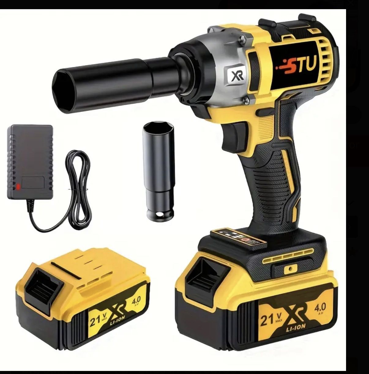 Brand New Cordless 21V Impact Wrench Kit with 4000mAh Lithium-Ion Battery With 2 Sockets, Battery And Charger (19mm And 21 mm) $35 FIRM