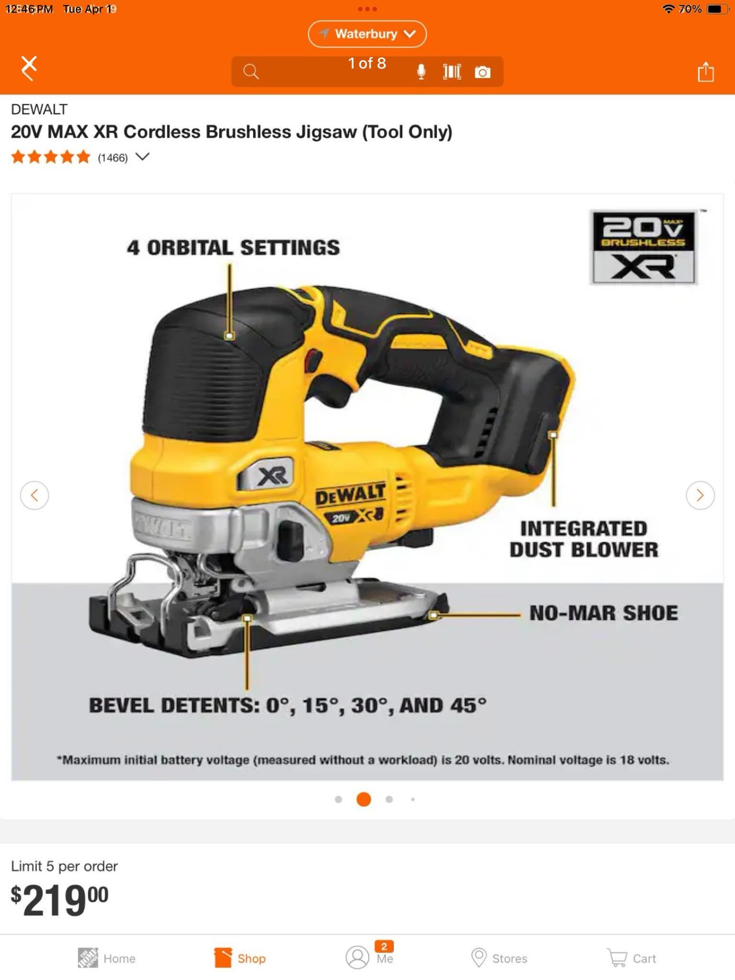 DEWALT 20V MAX XR Cordless Brushless Jigsaw (Tool Only)