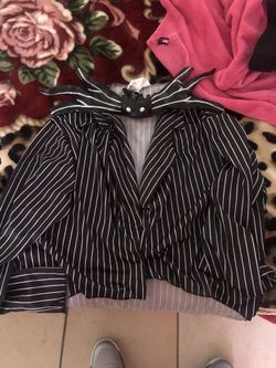 Jack Skelington shirt and bat bow