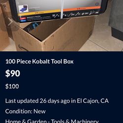 100 Piece Set Kobalt Tool Box