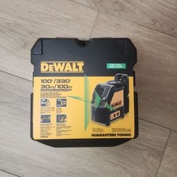 Dewalt 100 ft. Green Self-Leveling Cross Line Laser Level with (3) AA Batteries & Case