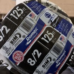 125 ft. 8/2 Black Stranded Romex SIMpull CU NM-B W/G Wire