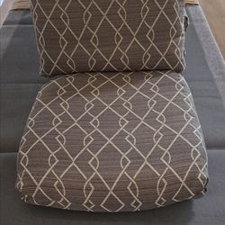 Vintage Upholstered Chair Seat and Back Cushions  Removable  Covers, 8 total