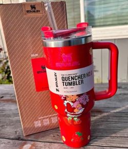 Stanley 40oz Red Strawberry Shortcake Loveshockfancy Tumbler Thermos Flowstate Straw Cup 
