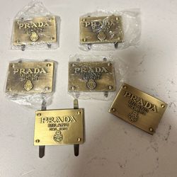 A Variety Set Of Prada Gold Metal Replacement Emblems/tags