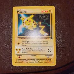 basic pokemon pikachu Black star 1st movie promo card with gold print mint!