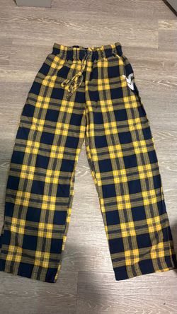 Cozy Yellow & Navy Plaid Flannel Pajama Pants / Lounge Pants