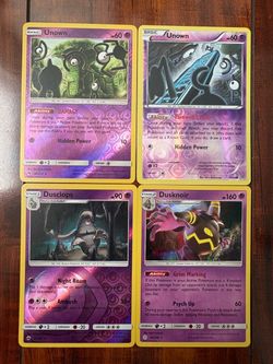 Pokemon XY/Sun & Moon Reverse Holo/Holo Lot of 4 Unown, Dusclops Dusknoir LP/NM