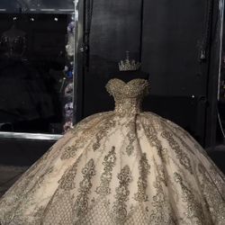 Champagne Quinceañera Dress 