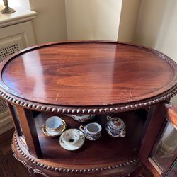 Antique Oval Display Cabinet