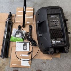 Gemini 15” LED Karaoke Speaker W/ 2 Microphones & Stands