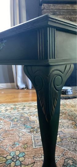 Vintage Peacock Inlay End Table with Claw and Ball Feet