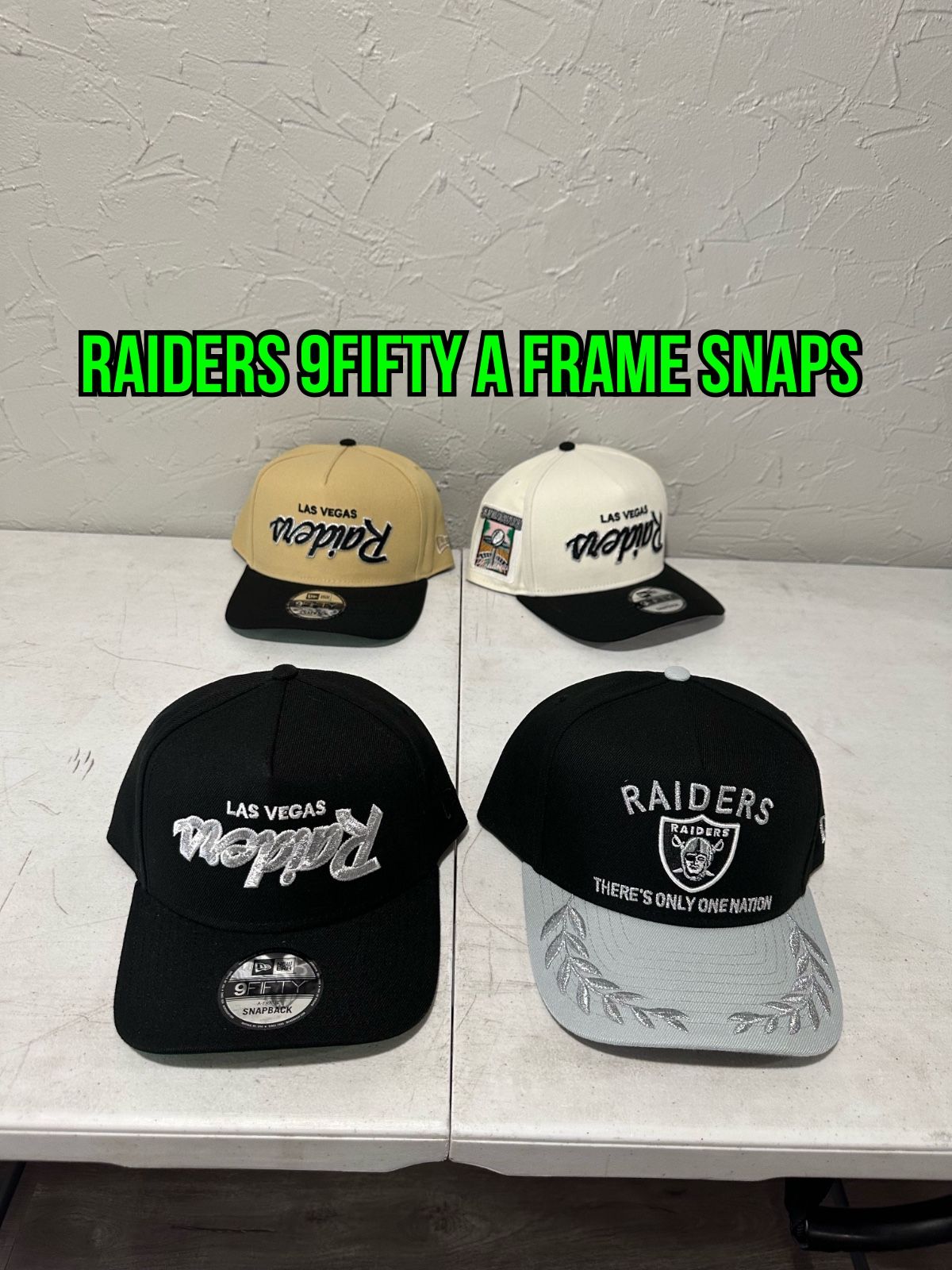 NFL New Era Las Vegas Oakland Los Angeles Raiders 9fifty Patch A Frame SnapBack Hats