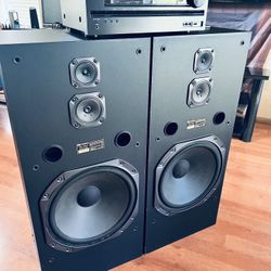 -HDMI HOUSE AUDIO STEREO SYSTEM EXCELLENT SOUND GREAT BASE FULLY FUNCTIONAL SPEAKERS COVERS INCLUDED-