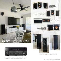 Klipsch & Yamaha Powerhouse Home Theater Sound System