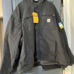 New Men’s Carhartt Sherpa Lined Jacket Size 5 XL