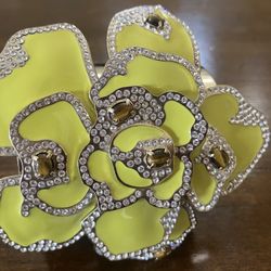 Valentino with Massive Enamel Flower Cuff Bracelet (Vintage)