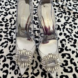 GOOD AMERICAN KHOLE KARDASHIAN CINDERELLA CLEAR PUMP 7