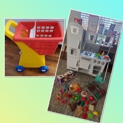 Cute Kitchen And Shopping Cart 