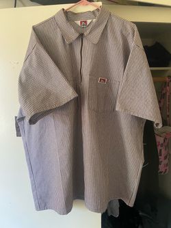 Ben Davis Striped Half-Zip Work Shirt