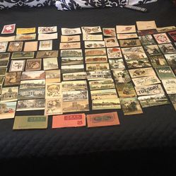 COLLECTION OF VINTAGE POSTCARDS 150 +. Postmarks From 1904 And Up 3 Books Of Poatcards