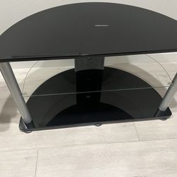 Stylish TV Stand With Glass Shelf