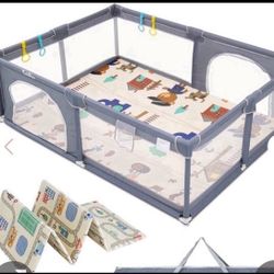 Baby Playpen With Mat, Large Baby Play Yard For Toddler  Open box item   INVENTORY NUMBER: 10(contact info removed)8
