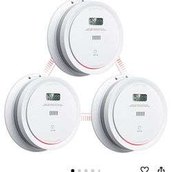 3 Pack Of Smoke & Carbon Monoxide Detectors.LCD Display And Battery Included.Brand New 