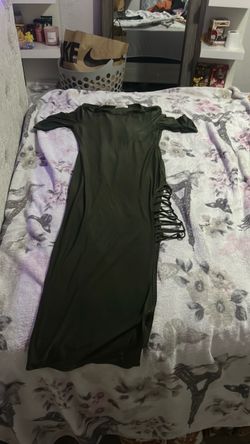 Olive Green Cold Shoulder Bodycon Dress