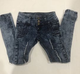 AQ Girls Denim Jeans Sz 8 Distressed